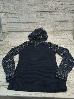Obermeyer Aspen Patterned Hooded Sweater Jacket Women Size Large